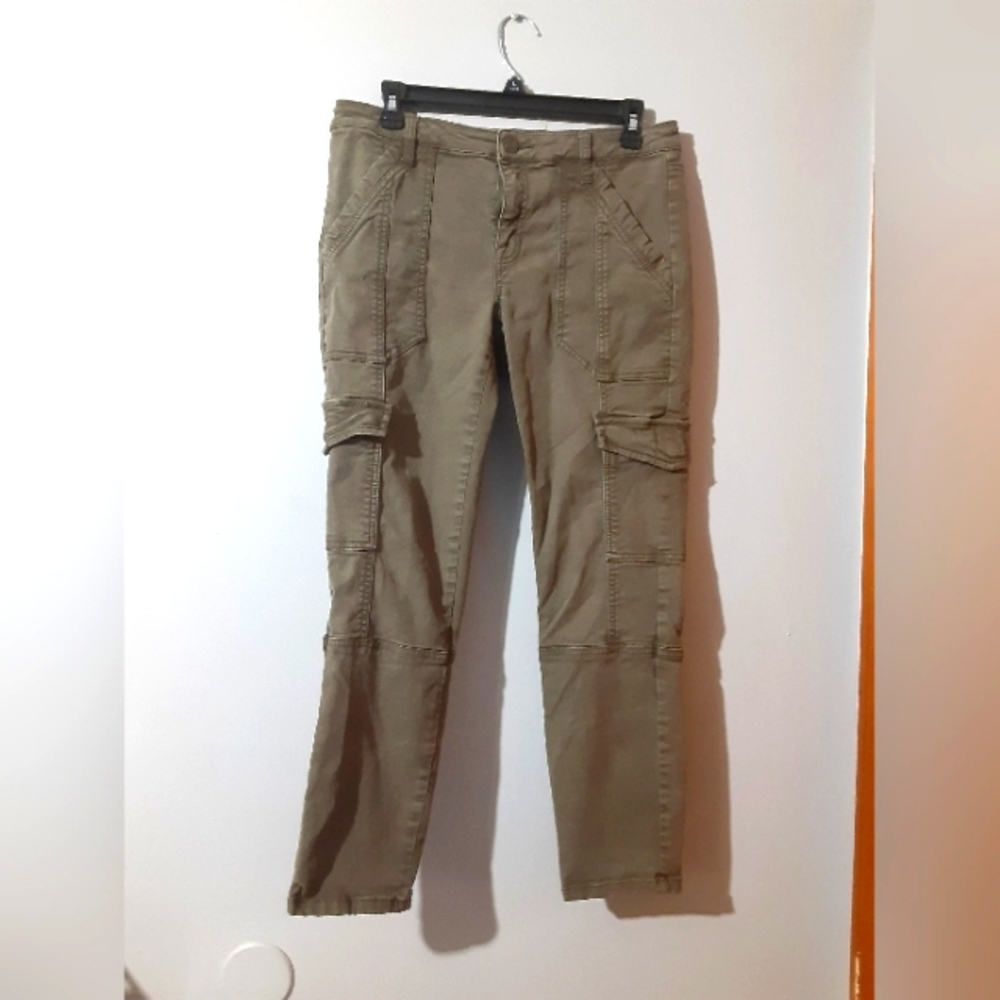 Joie Dark Olive Jeans Cargo Khaki Pants Cropped Women's Size 8 Casual Hiking